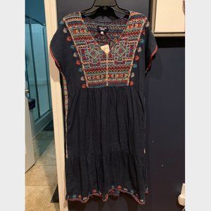 Johnny Was Navy Blue Multi-Color Dress